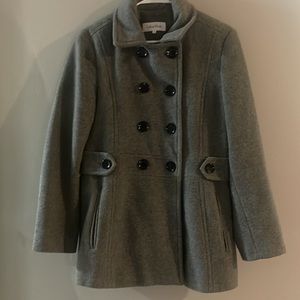 Calvin Klein double breasted grey coat